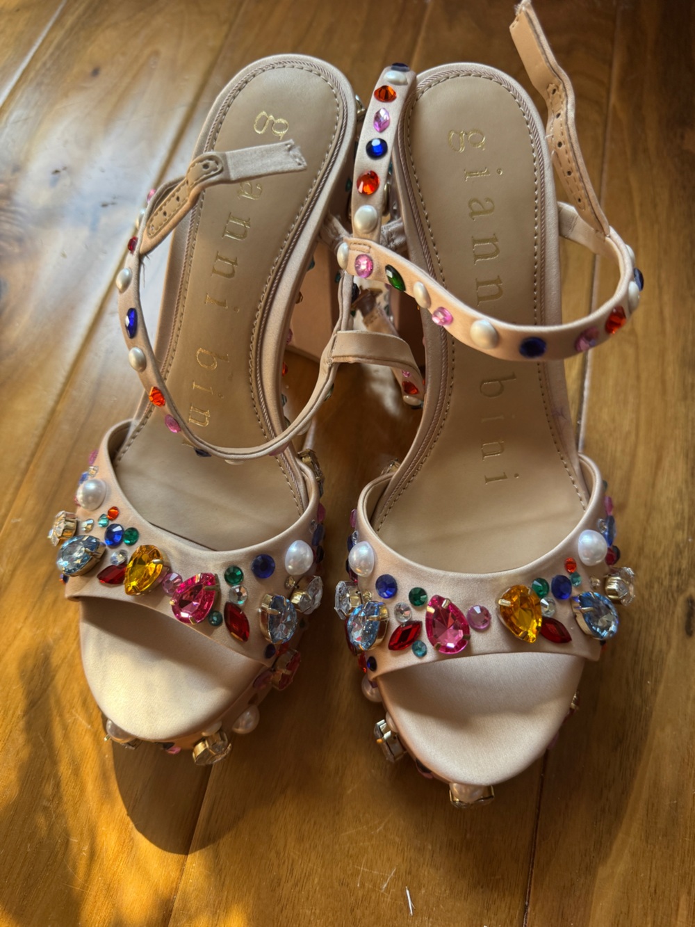 NWT Gianni Bini Calvan Jewel Ornamented Platform Dress Sandals Sz 7 - Picture 4 of 8